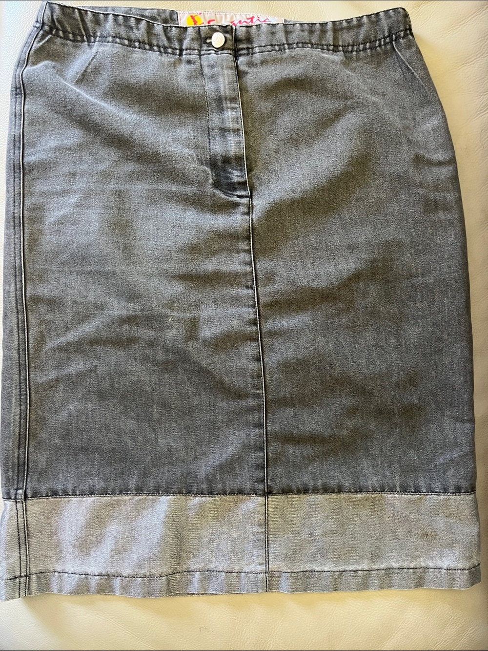 Gray Denim Pencil Skirt - Women